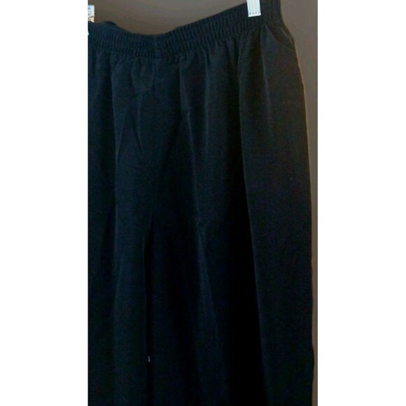 VTG Maggie Sweet Women’s L Black Pull On Wide Leg Pants Silky Retro Y2K EUC - Picture 3 of 6